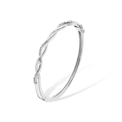 VALENTINO Bracciale Infinity Argento Sterling Gemma Made Britannico Punzonato Nuovo