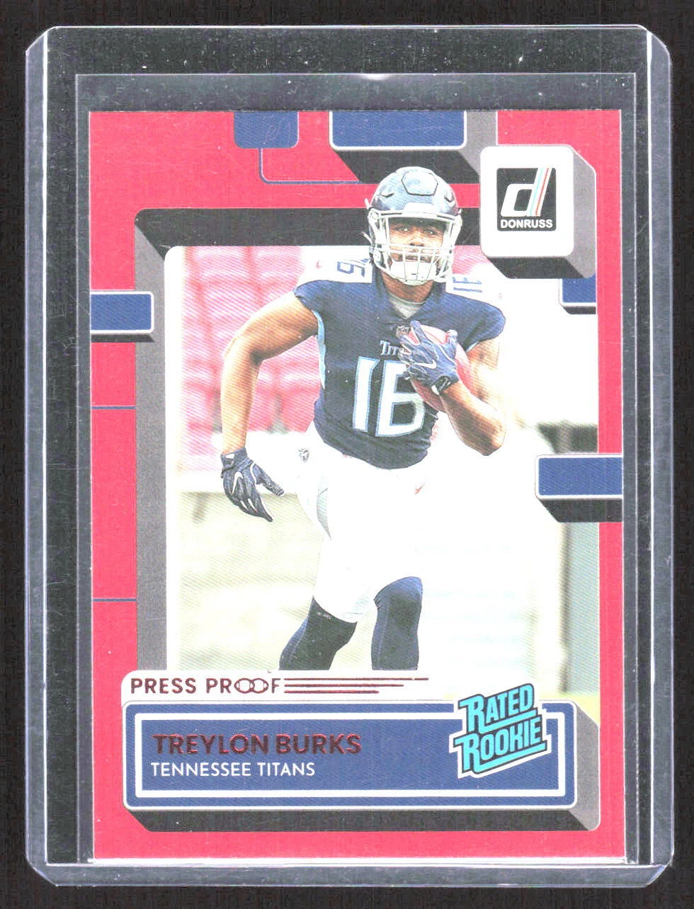 2022 Donruss Treylon Burks #312 RC Rated Rookie Red Press Proof Titans
