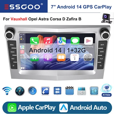 CarPlay Car Stereo For Vauxhall Corsa D Astra H Zafira Android GPS Sat Nav Radio - Image 1 of 4