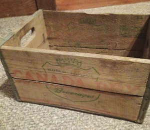 Vintage CANADA DRY Ginger Ale Wooden Crate Bottle Box 2 - 1954 - Picture 1 of 10
