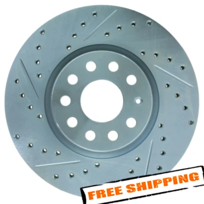 Тормозной ротор с прорезями/просверленными отверстиями StopTech 227.33098R Select Sport для 05–18 VW Jetta - Изображение 1 из 4