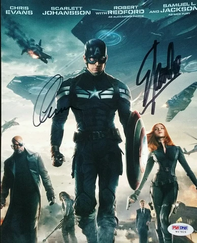 Chris Evans Captain America Stan Lee Signed Autographed 8x10 Photo PSA/DNA Cover