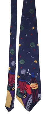 Corbata de Colección Coca Cola Para Hombre Temática Espacial 100% Seda Coca-Cola Pop Novedad Años 90’s Extravagante Foto 1 de 4