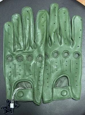 Guantes de conducción de cuero genuino para hombre, hechos con cuero de oveja original Foto 1 de 3