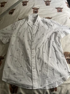 Rag & Bone Fit 2 Tomlin Shirt Medium White Short Sleeve - Picture 1 of 10
