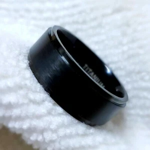 TIGRADE 8mm Black Titanium Rings Wedding Band Matte, Fit for Men Women, Size 9 - Bild 1 von 3
