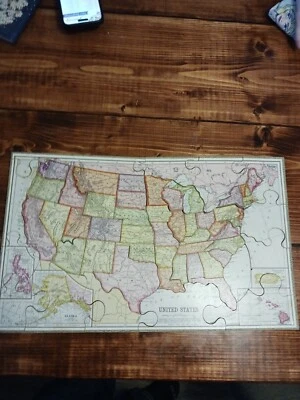 美国全彩老式木质拼图版权所有 1915 年 Parker 著... — 第 1/4 张图片