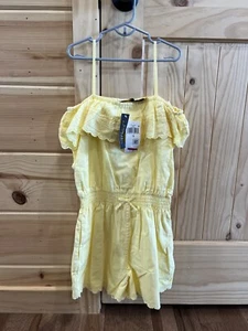 NWT Polo Ralph Lauren Girl's Eyelet Trim Embroidered Romper Yellow SZ 12 $98.50 - Picture 1 of 6