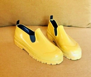Falls Creek Women's Size 8M EUR 39 6 UK Yellow Slip-on Rubber Rain Shoe - Picture 1 of 12