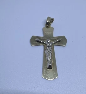 Jesus Crucifix Cross Pendant 14k Gold Men’s Religious Women’s - Picture 1 of 8