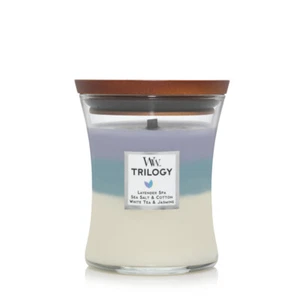 Woodwick Medium 12cm Soy Wax Scented Trilogy Candle - Calming Retreat - Picture 1 of 3