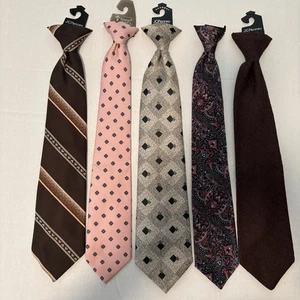 Lot of 5 Vintage Mens Clip-on Neckties~Hanover, Wembley, JC Penney, Cravats - Picture 1 of 7