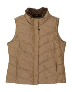 EDDIE BAUER Womens Padded Gilet UK 16 Large Beige Nylon CQ56 - Picture 1 of 3