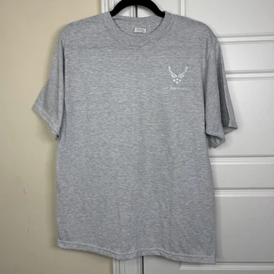 Camiseta US AIR FORCE Para Hombre Gris Mediana Reflectante Estampado Trasero Militar De Colección PT Foto 1 de 4