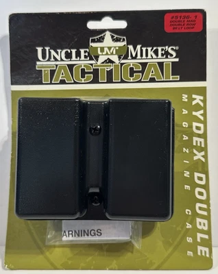 Uncle Mike’s Tactical Kydex Double Mag Case #5136-1 Belt Loop New in Package - Image 1 of 2