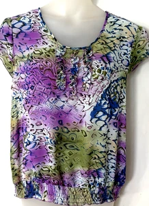 NWT Womens JOANNA Semi Sheer Ruffle Front Smocked Boho Blouse Top 1X - Picture 1 of 1