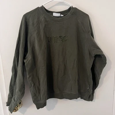 Wesc Unisex Verde Ejército Pullover Cuello Redondo Sudadera Hombre’s XL Mujer’s XXL Foto 1 de 4