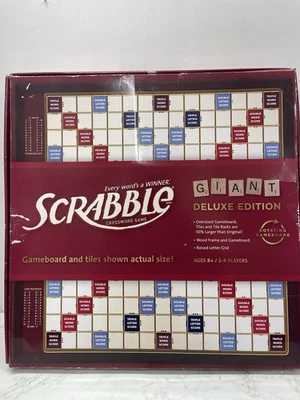 Scrabble Giant Deluxe Edition Crossword Game Rotating Board **Please Read** - Image 1 of 4
