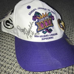 Super Bowl 31 NWT Signed Hat HOF Ray Nitschke GB Packers 1996 Champions Pin    - Picture 1 of 10