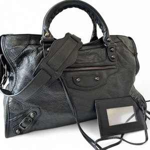 Bolso de Mano Balenciaga City 2 Vías Cuero Negro Bolso de Hombro Tamaño Mediano 36 cm Usado - Imagen 1 de 11