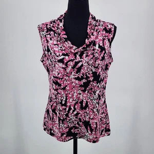 Tahari Arthur Levine Petite ärmellose Tanktop-Bluse Wasserfallausschnitt Damengröße PM - Bild 1 von 7