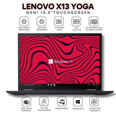 Lenovo ThinkPad X13 Yoga Gen 1 Core i7 10th Gen 16GB RAM 2TB SSD Touch Screen - Image 1 of 4