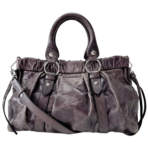 Borsa a tracolla manico in pelle marrone scuro MIU MIU Vitello Bauletto