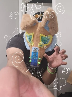 Máscara Therian, alta calidad, forrada, peluda, alta calidad  Foto 1 de 4