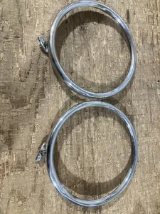 Pair Chrome 1928-1929 Model A Ford Original Headlight Rims- Free USA Shipping - Picture 1 of 3