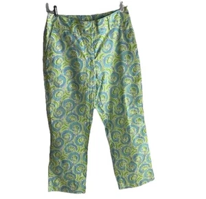VTG Lilly Pulitzer Size 4 Crop Pants Leapin Lizard Chino Zip Front White Label - Picture 1 of 5