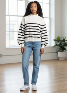 Frame Mockneck gestreiftes Sweatshirt Gr. XS - Bild 1 von 4