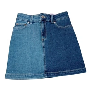 Girls Evsie NWT Size 9 High rise Adjustable Two 2 Toned Jean Skirt - Picture 1 of 5