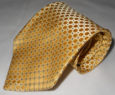 Jones New York 100% Silk Necktie Yellow Blue Circle Pattern Tie 59 x 3.75 - Изображение 1 из 2