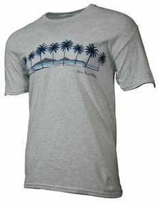 Herren T-Shirts Palmen Grafikdruck, Mountain Horizon grau, 100 % Baumwolle NEU - Bild 1 von 4