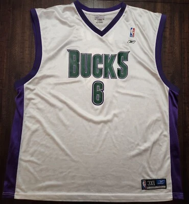 Vintage Reebok Team Apparel Milwaukee Bucks Andrew Bogut Jersey Mens 3XL White - Image 1 of 4