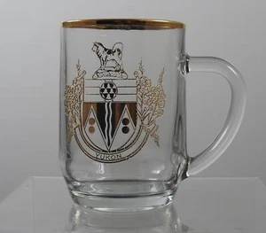 Taza de agua de café de vidrio transparente vintage Stein dorado Yukón Francia 5 1/8" G12 - Imagen 1 de 13