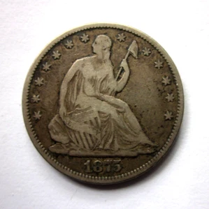 1875-CC SEATED LIBERTY HALF DOLLAR 50C CARSON CITY MINT NICE RARE BETTER DATE - Picture 1 of 2