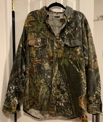 Mossy Oak Camouflage Break Up Explorer Button Down Shirt, Size XL - Image 1 of 4