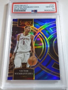 2023 Panini Select Victor Wembanyama Rookie #121 BLUE PRIZM HOLO - PSA 10 - Picture 1 of 3