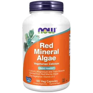 NOW Foods Red Mineral Algae Plus Vitamin D-2 180 Veg Capsules, Joint Health - Picture 1 of 6