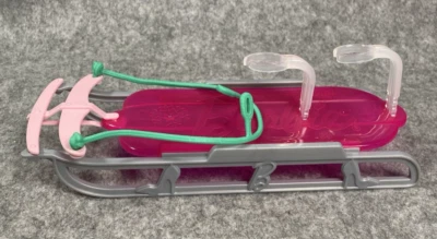 美泰芭比娃娃雪橇乐趣雪橇,粉红色,2013 年 10 英寸 — 第 1/4 张图片