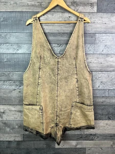 Free People High Roller Shortall Latzhose Gr. XL gelb Jeansshorts We The - Bild 1 von 12
