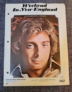 Vintage Barry Manilow Weekend In 1975 1976 Piano/Guitar Sheet Music - Picture 1 of 3