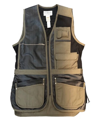 LL Bean Hunting Shooting Vest Mens Size Medium Olive Black Mesh Pockets 277822 - Image 1 of 4