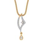 0.15 Carats Natural Diamond 18k Yellow Gold Drop Charm Pendant Jewelry
