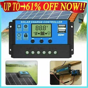 Solar Panel 30A 10A Battery Charge Controller 12V/24V LCD Regulator Dual USB - Picture 1 of 17