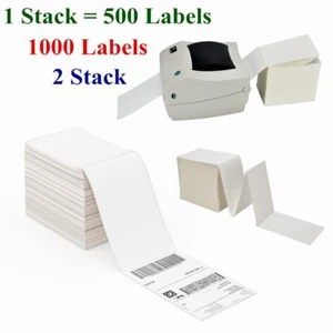 1000 Fanfold 4" x 6" Envío Térmico Directo Etiquetas Código de Barras Zebra 2844 UPS eBay - Imagen 1 de 9