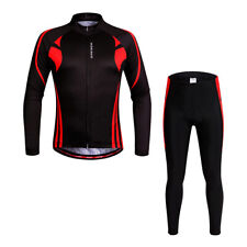 Men Cycling Clothing Long Sleeve Cycle Jersey Padded Pants MTB Bike Trousers Kit