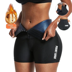 Fat Burning Sauna Sweat Shaper Wear High Waist Shorts Above Knee Pants Body Suit - Picture 1 of 8