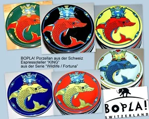 KING lustiger Fisch Bopla Porzellan Teller 13cm passend zur Espressotasse und.. - Bild 1 von 7